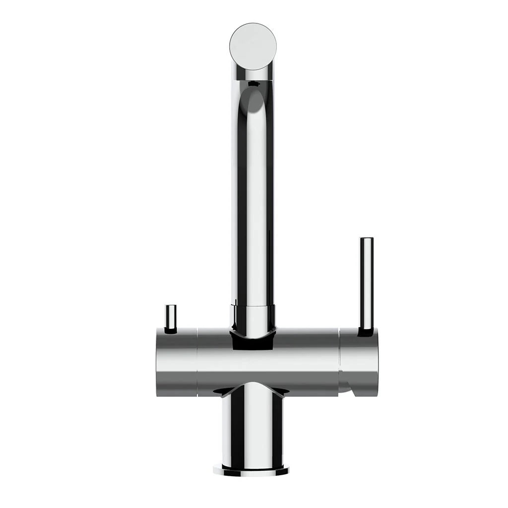 3 Wege Wasserhahn Atessa Edelstahl glänzend niedrig frontal