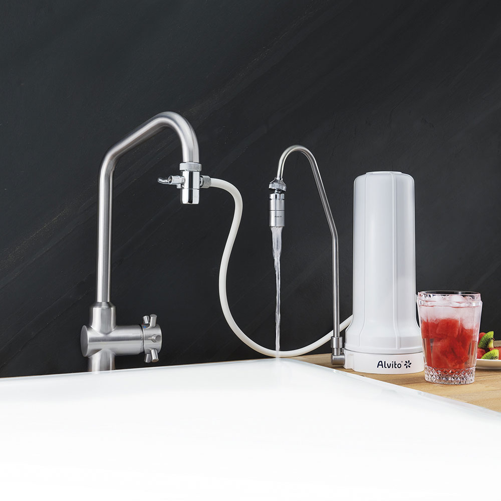 Alvito Auftisch Wasserfilter Set Nature mit Wirbler Lifestyle