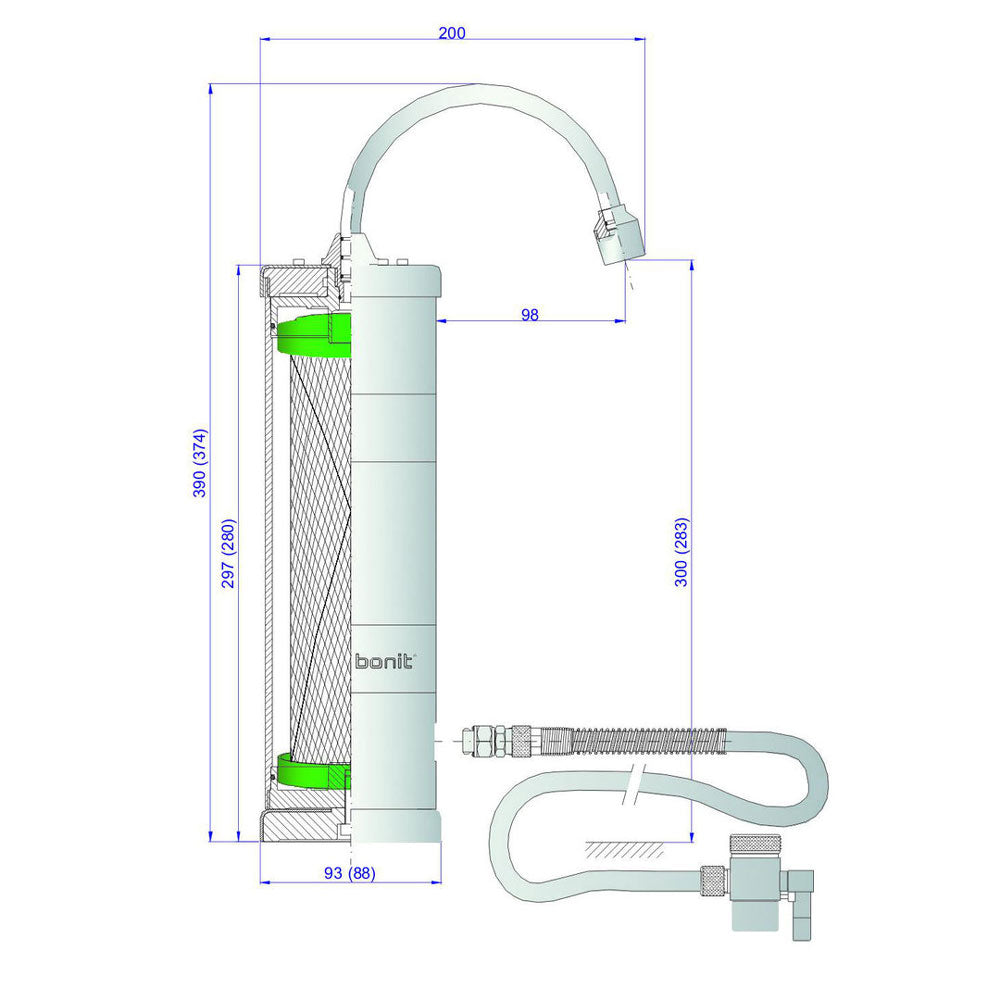 Zeichnung_Auftisch_Wasserfilter_Carbonit-Sanuno-Inox-F