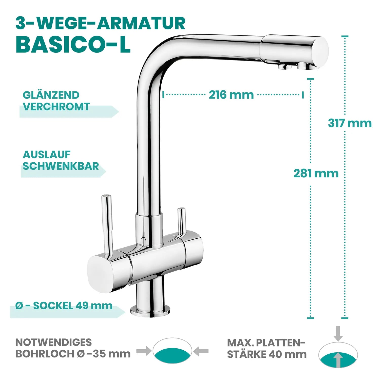 Alvito Untertisch Wasserfilter Integral
