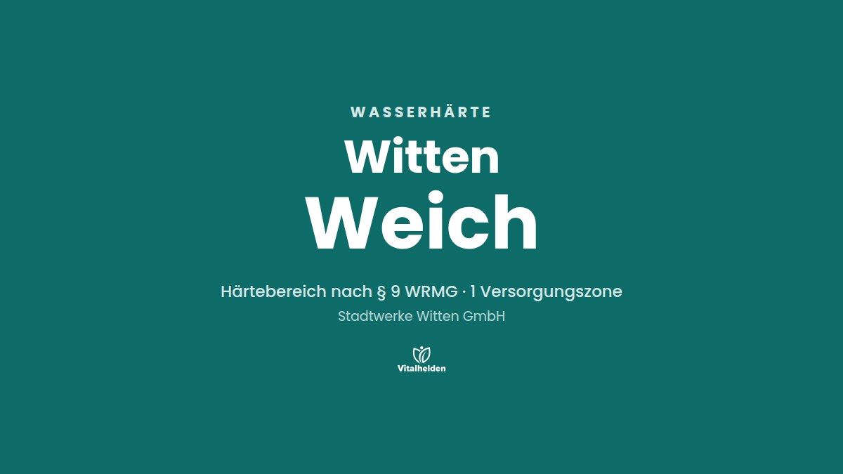 Wasserhärte in Witten, Wert nicht veröffentlicht, weich, Versorger Stadtwerke Witten GmbH