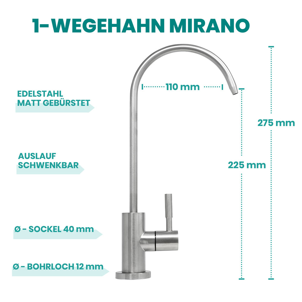 1-Wegehahn Mirano Eigenschaften