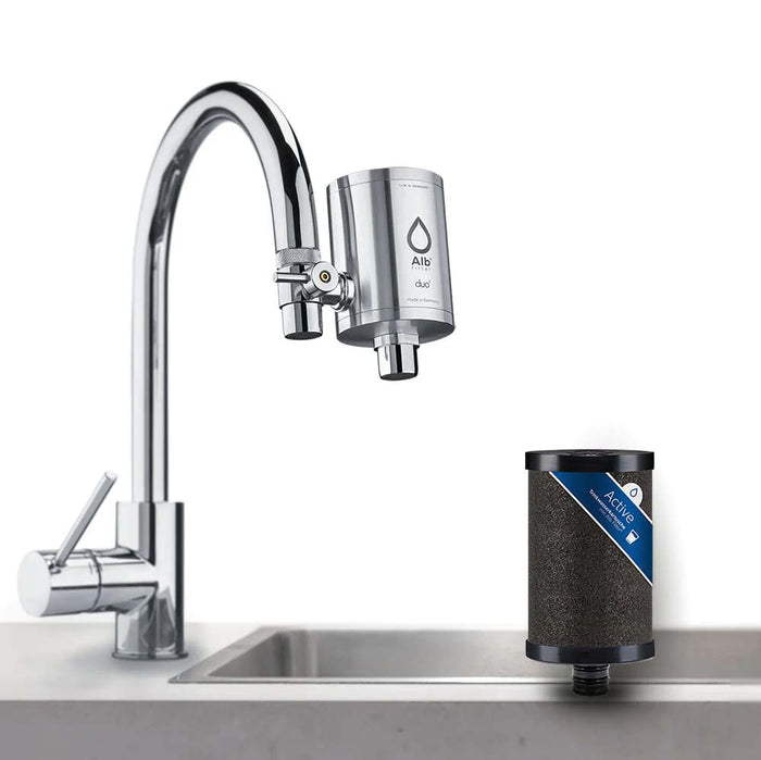 Alb DUO Wasserfilter Wasserhahn-in Silber-Active_am_Hahn