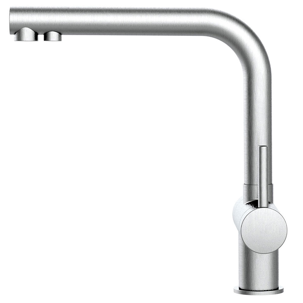 Atessa 3-Wege-Wasserhahn niedrig Edelstahl matt Bild 1