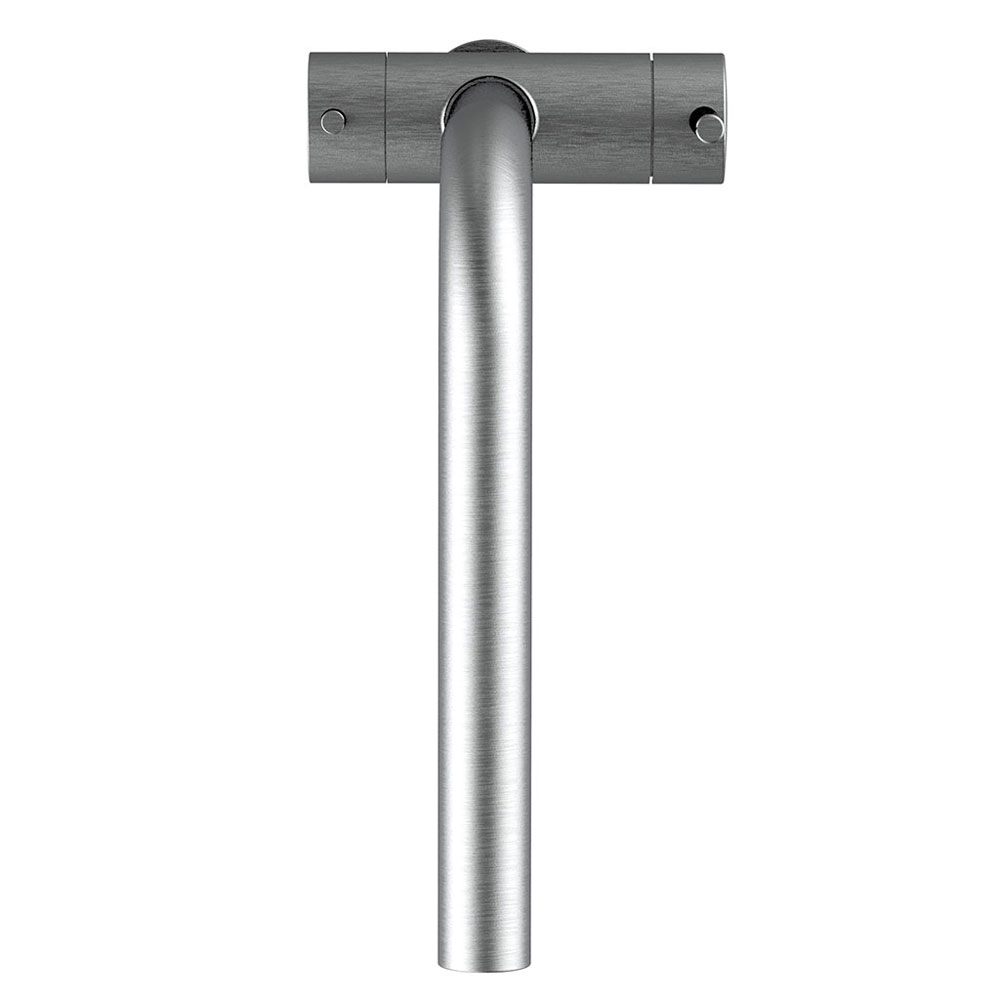 Atessa 3-Wege-Wasserhahn niedrig Edelstahl matt von oben