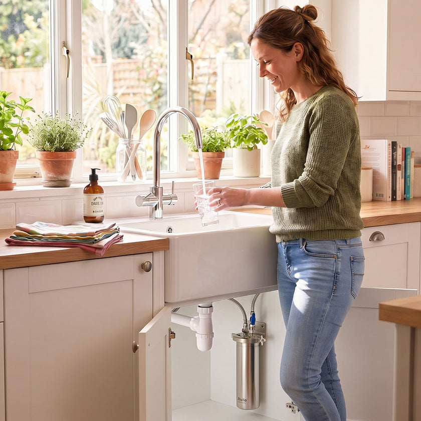Person mit Wasserfilter von Vitalhelden