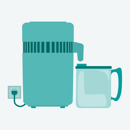 Illustration eines Dampfdestilliergeräts