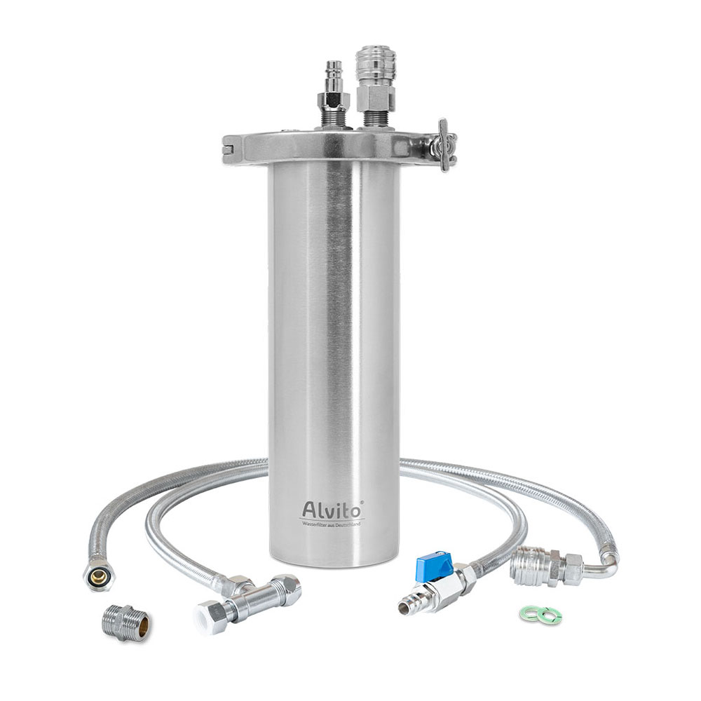 Alvito Untertisch Wasserfilter Inox T mit Anschluss-Set